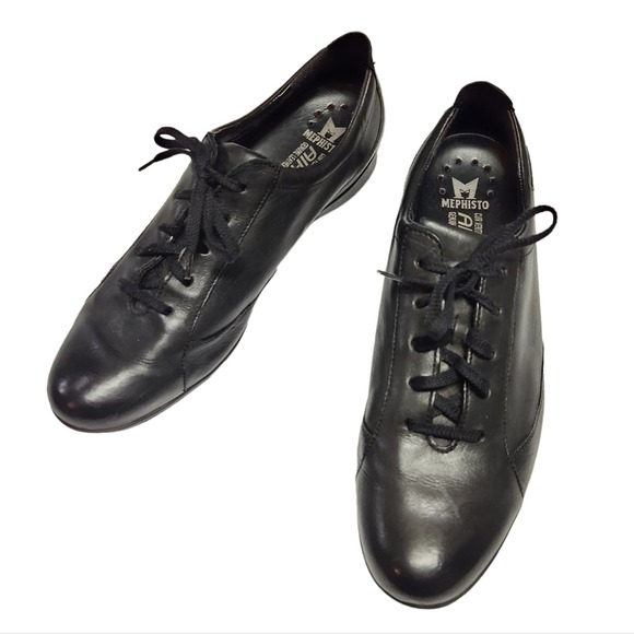 Mephisto Shoes - Mephisto Cool Air Jet Black Leather Walking Shoes Size 10 US / 7.5 EU